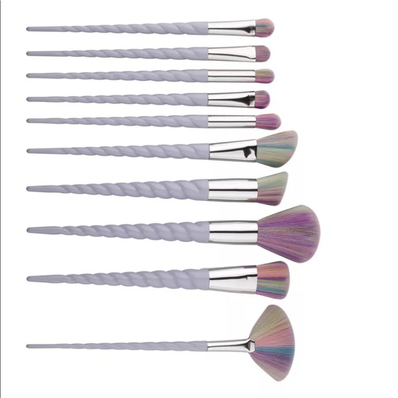 Unicorn 10PC Kabuki Makeup Brush Set - Picture 3 of 7